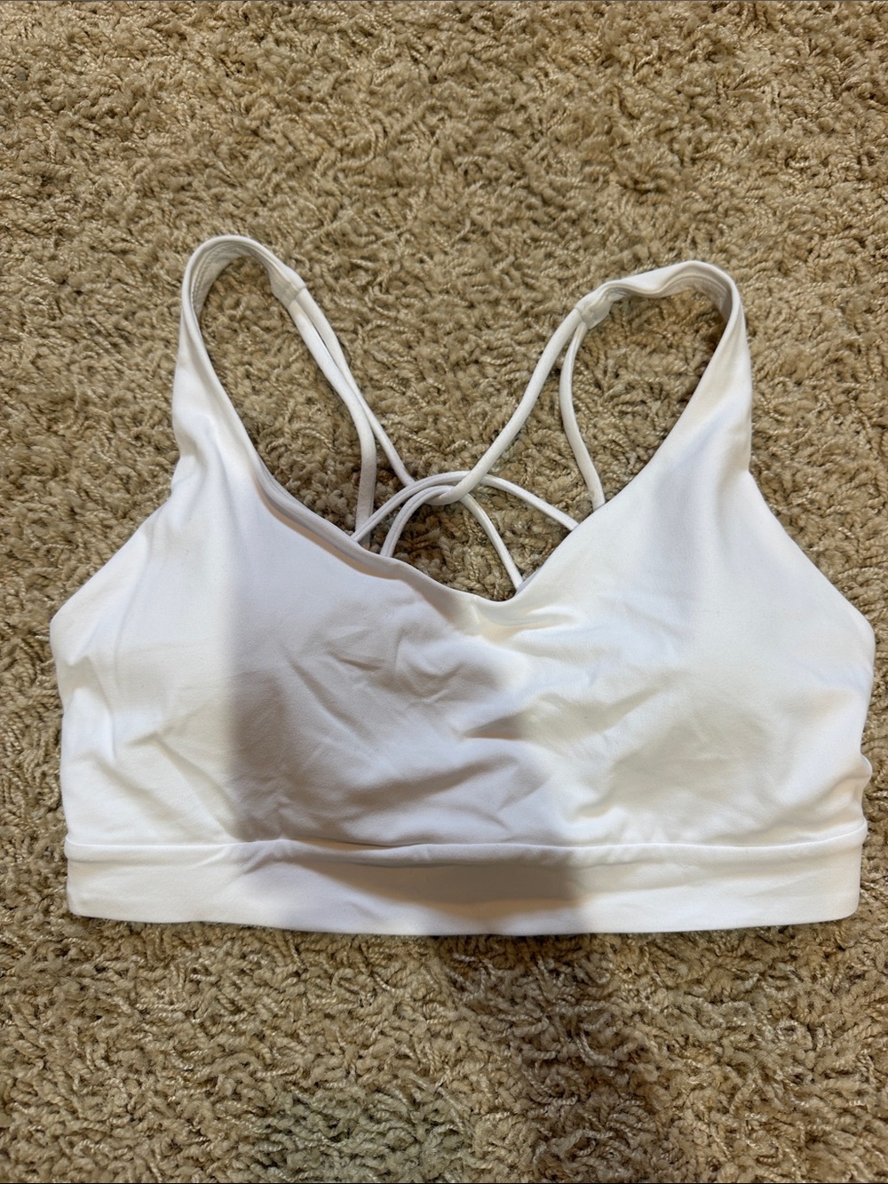 Athleta White Strappy Back Sports Bra